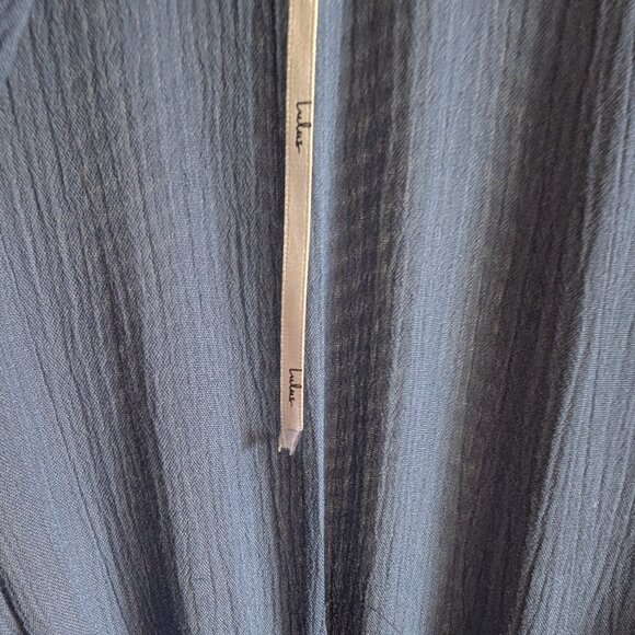 NWT Lulu's Heart of Marigold Denim Blue Wrap Maxi Dress Crepe Size Medium - Picture 16 of 16